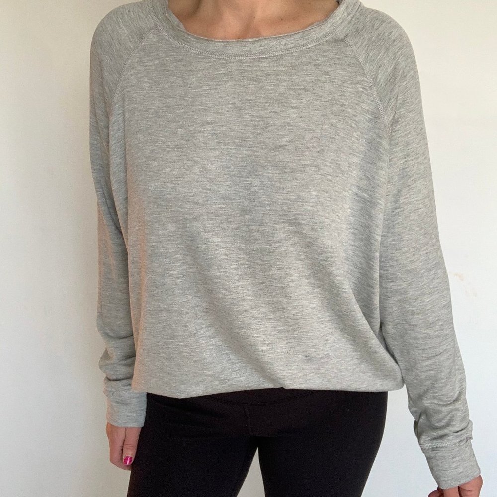 Gray Long Sleeve Pullover Plus Size